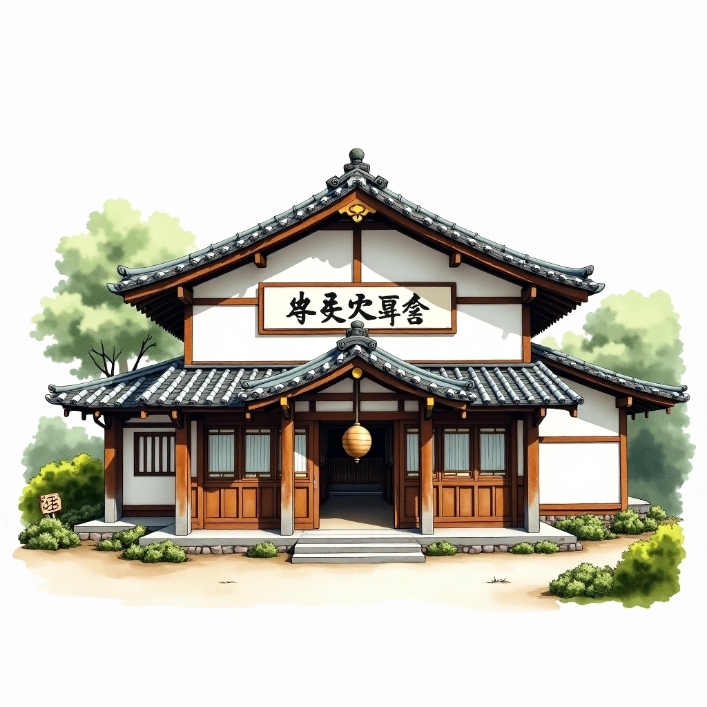 Ozawa Shuzo sake brewery — watercolor illustration