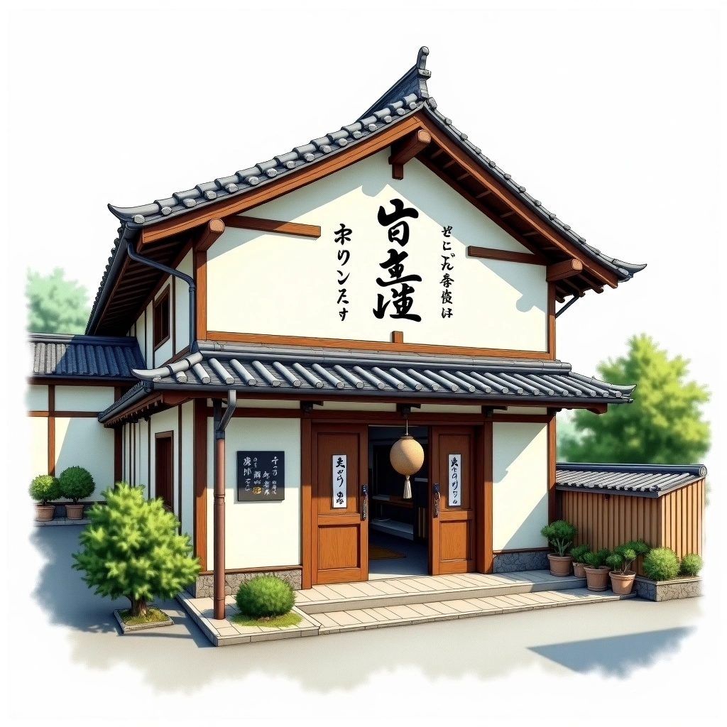 Senkin Brewery sake brewery — watercolor illustration