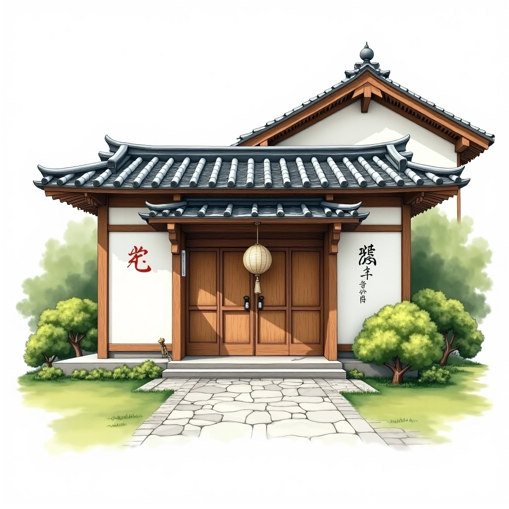 Takachiyo Shuzo sake brewery — watercolor illustration