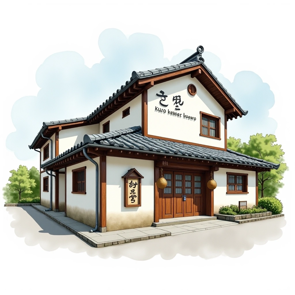 Takasago Shuzo (Hokkaido) sake brewery — watercolor illustration