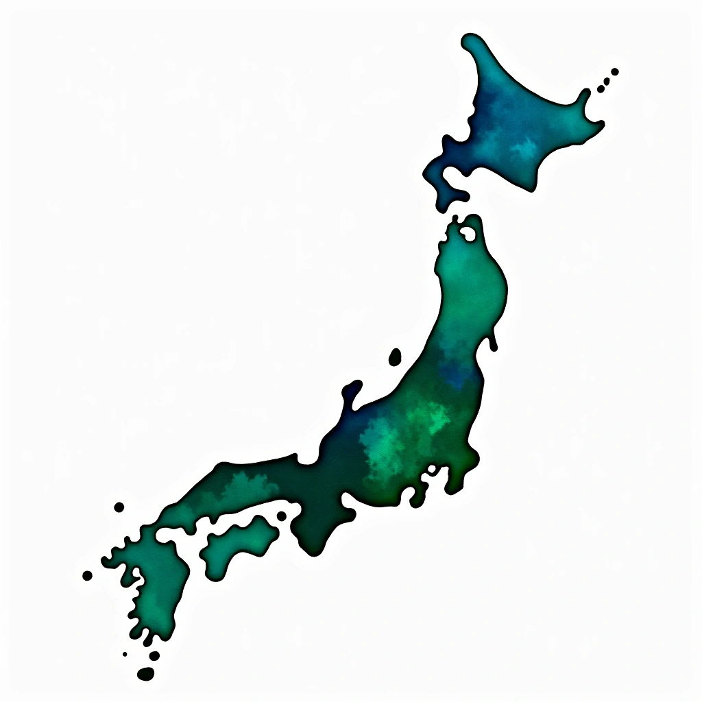 Fukushima prefecture — watercolor illustration