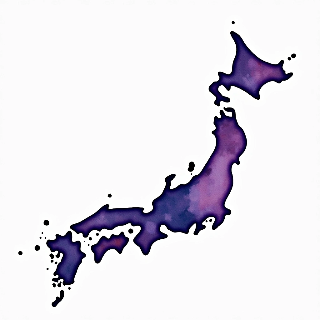 Hokkaido prefecture — watercolor illustration