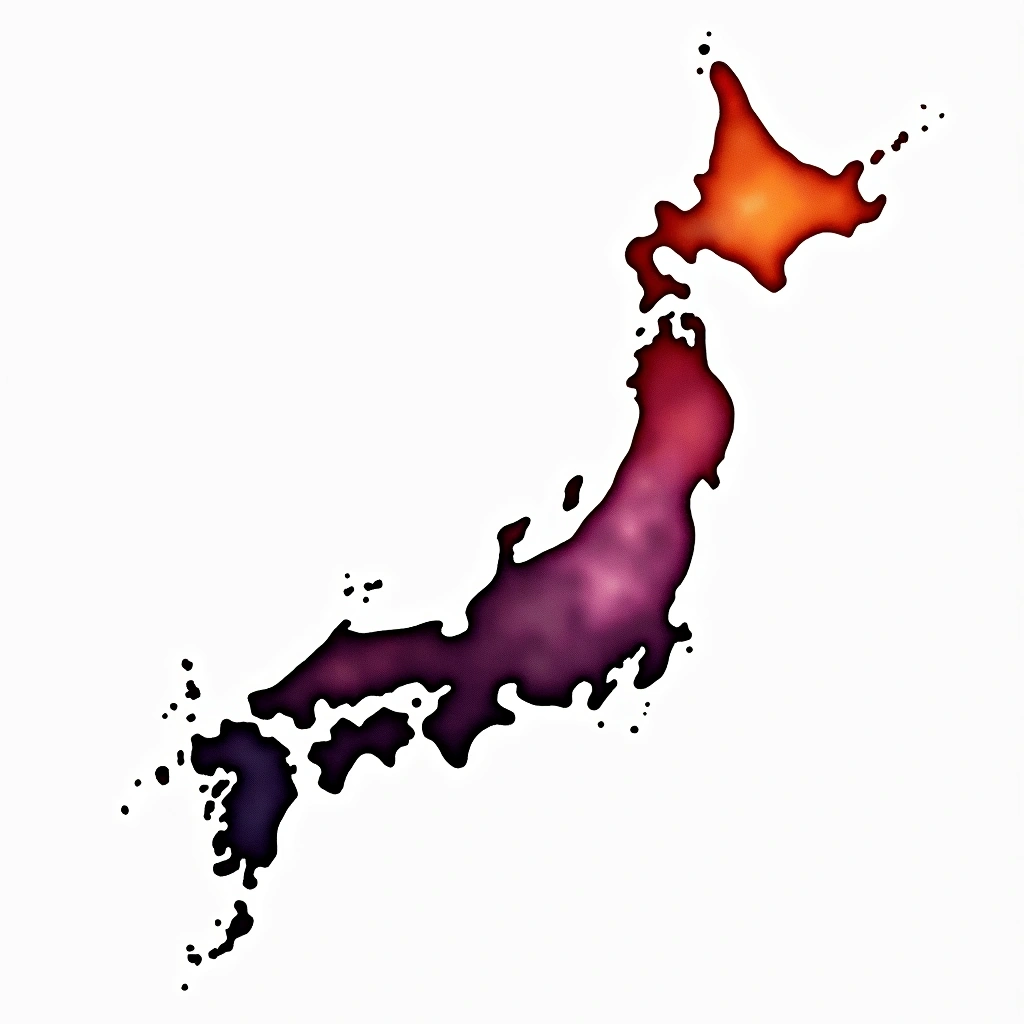 Ibaraki prefecture — watercolor illustration