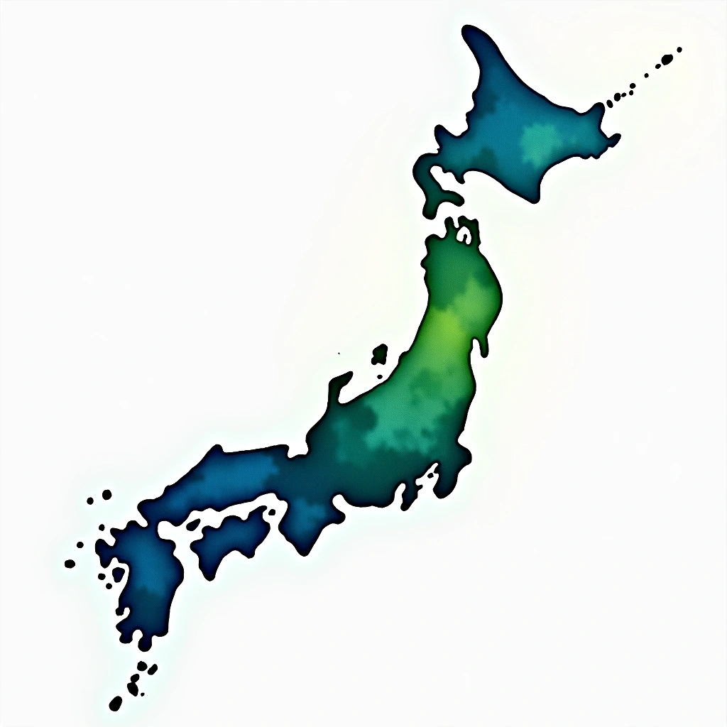 Tokushima prefecture — watercolor illustration