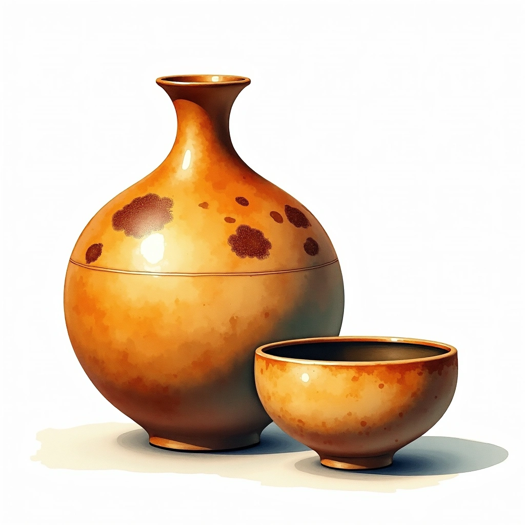 Daishichi Junmai Kimoto Junmai — watercolor illustration