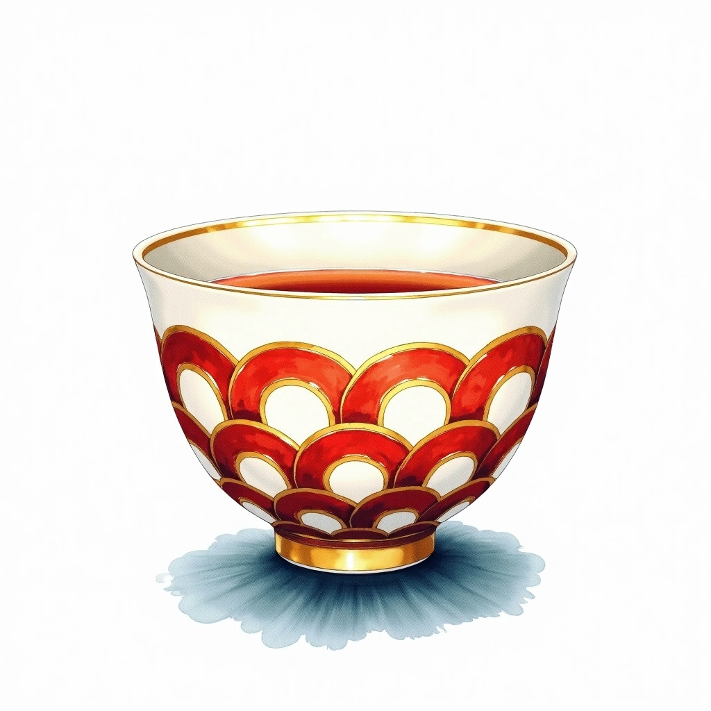 Daishichi Minowamon Junmai Daiginjo Kimoto Junmai Daiginjo — watercolor illustration