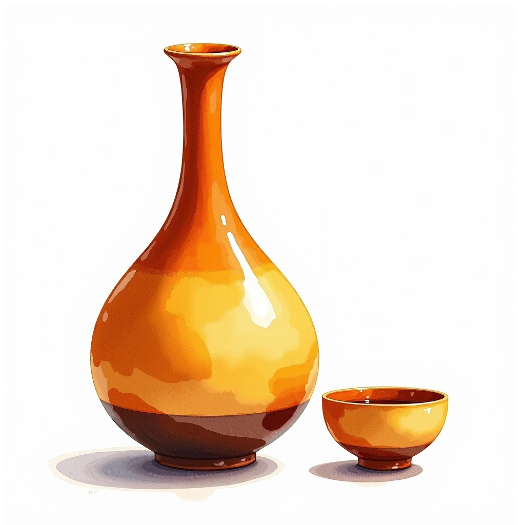 Junmai sake grade — watercolor illustration