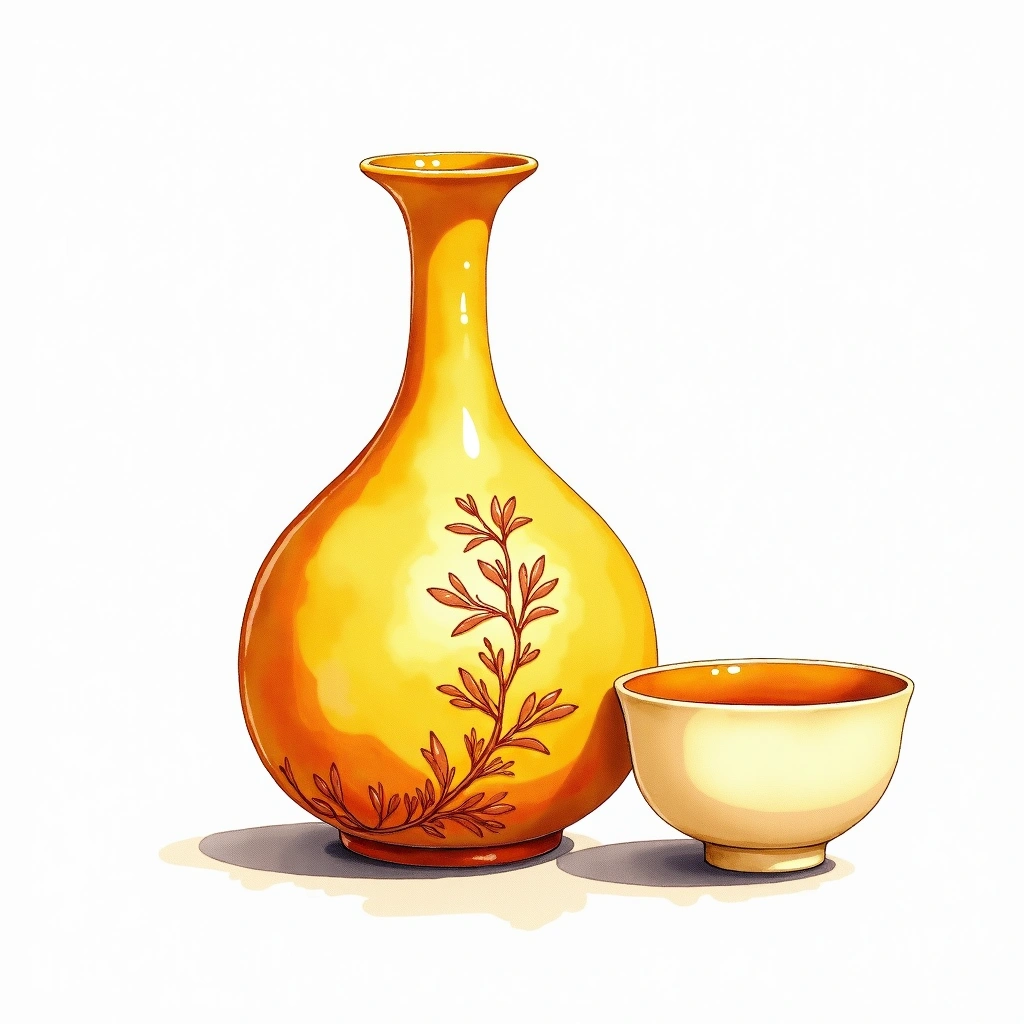 Imayo Tsukasa Junmai Junmai — watercolor illustration