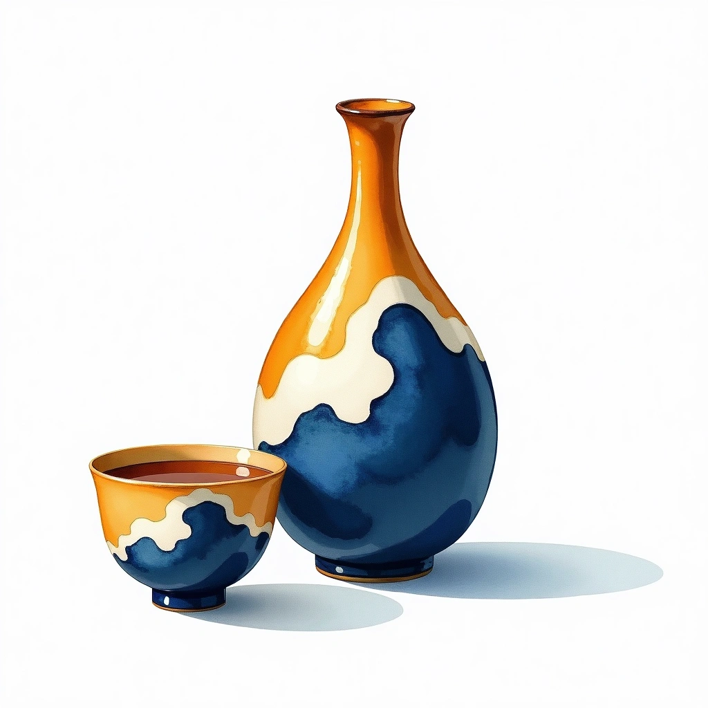 Ippongi Junmai Junmai — watercolor illustration