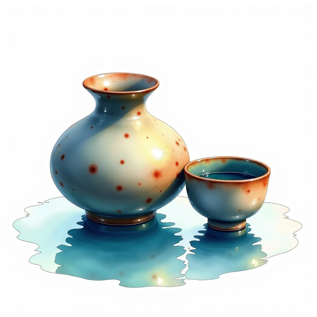 Isojiman Junmai Daiginjo Junmai Daiginjo — watercolor illustration