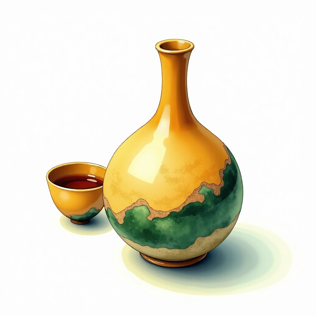 Kidoizumi AFS Junmai Junmai — watercolor illustration