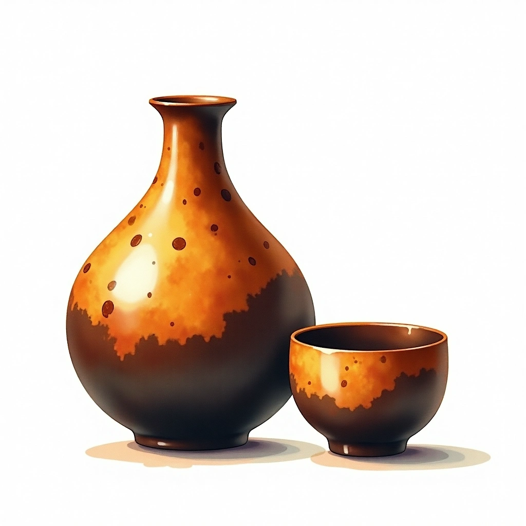 Kiku-Masamune Kimoto Junmai Junmai — watercolor illustration