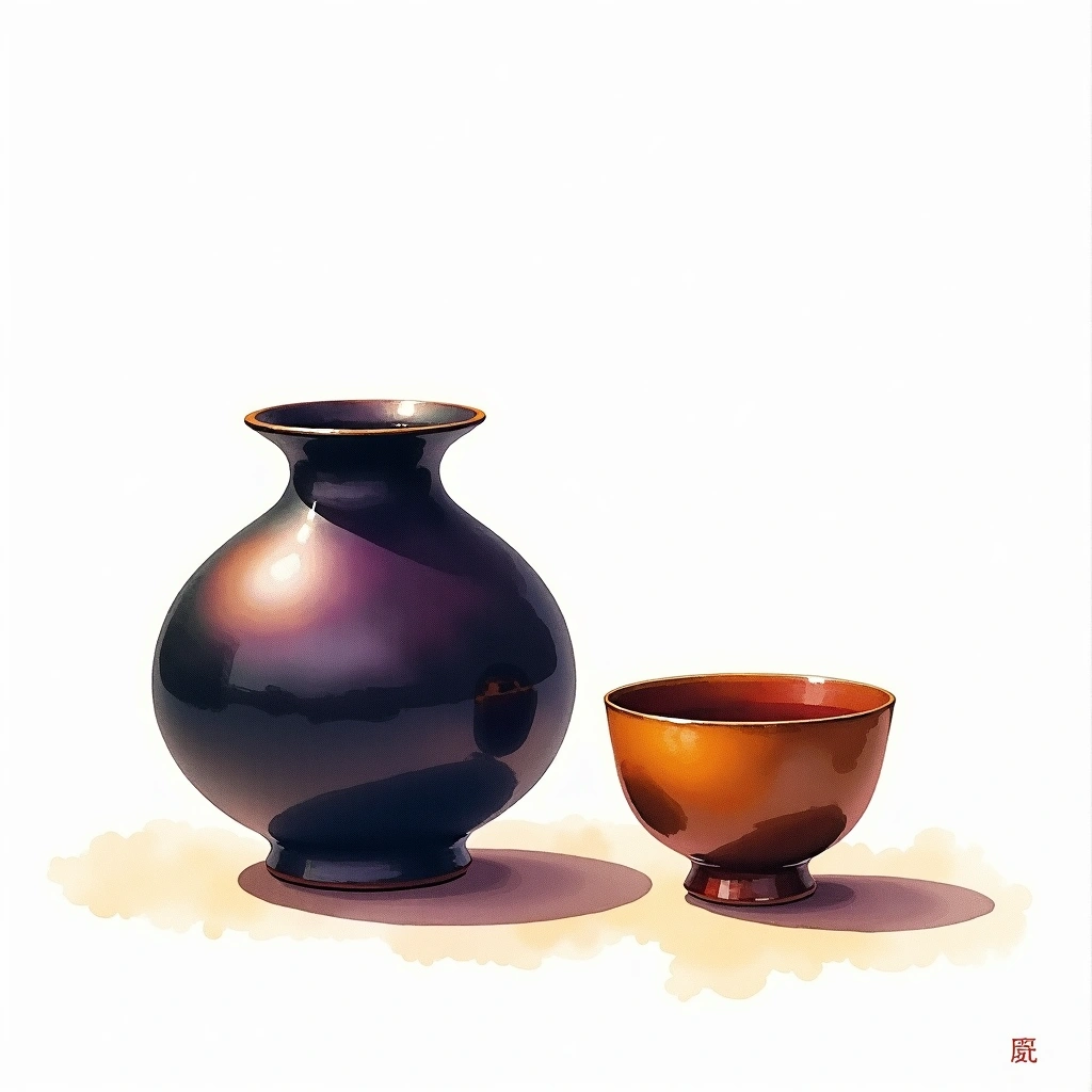 Kokuryu Junmai Junmai — watercolor illustration