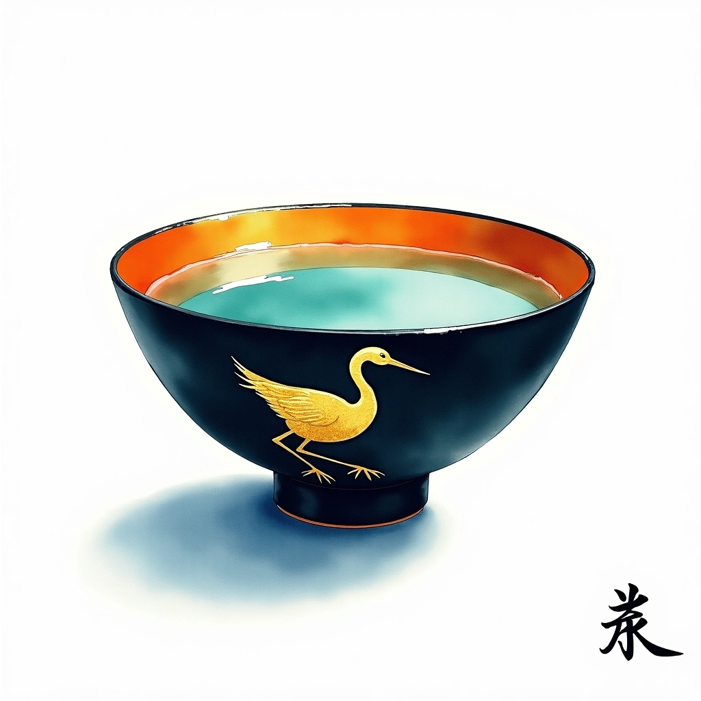 Kubota Hekiju Junmai Daiginjo Junmai Daiginjo — watercolor illustration