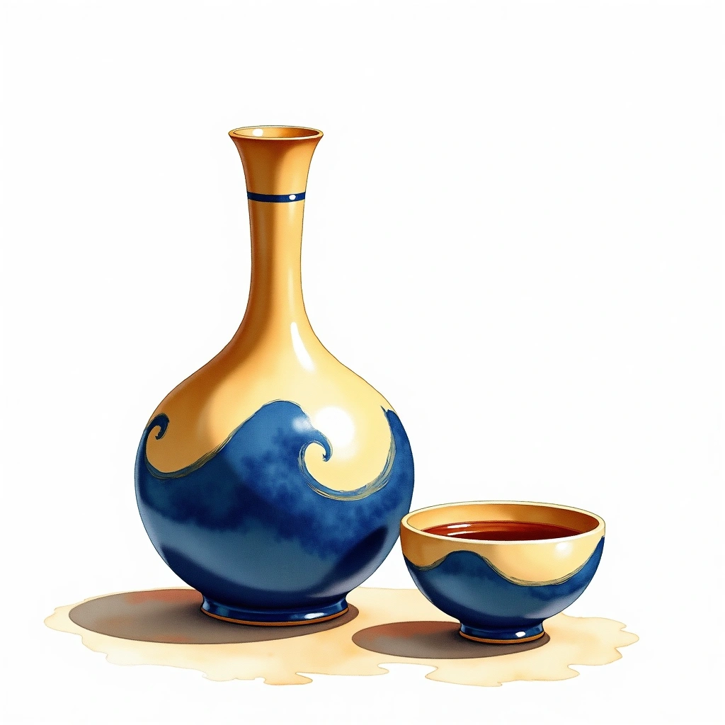 Kurosawa Junmai Kimoto Junmai — watercolor illustration