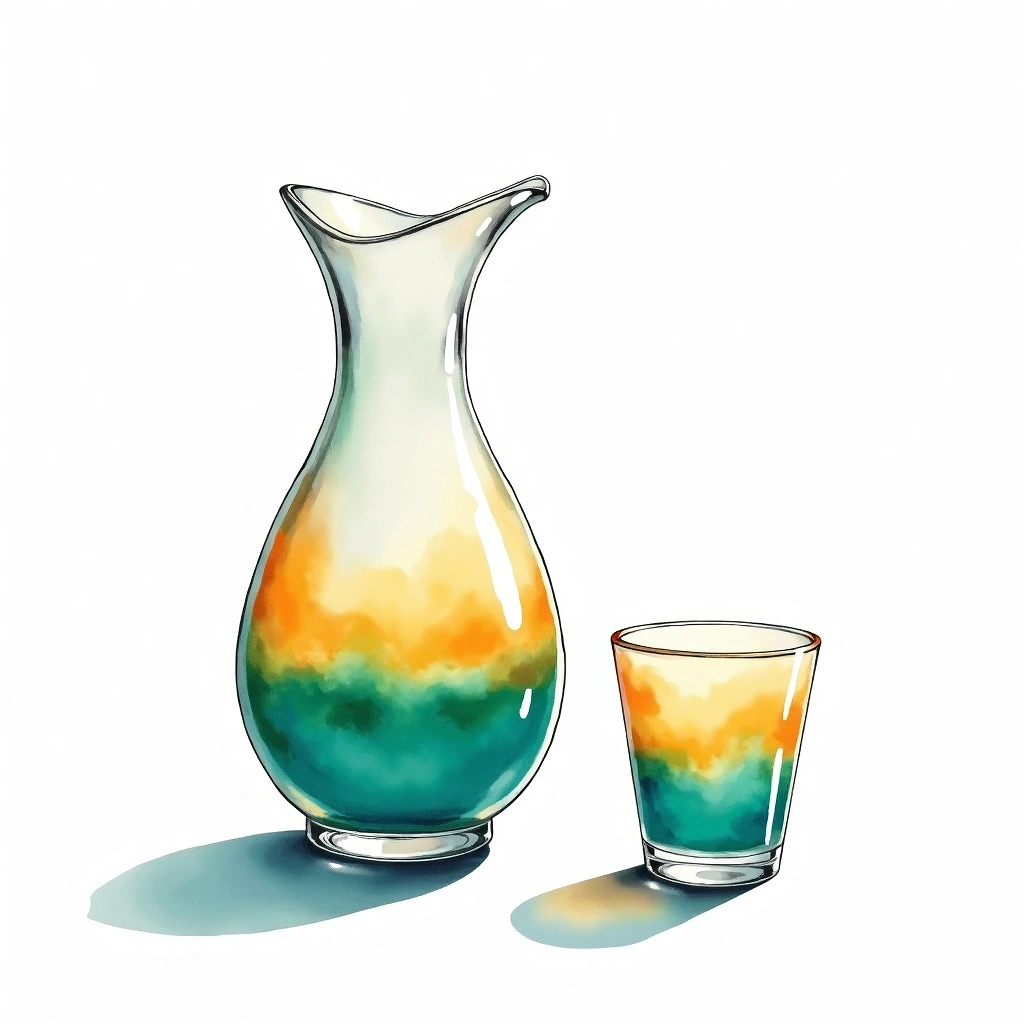 Urakasumi Zenyo Junmai Ginjo Junmai Ginjo — watercolor illustration