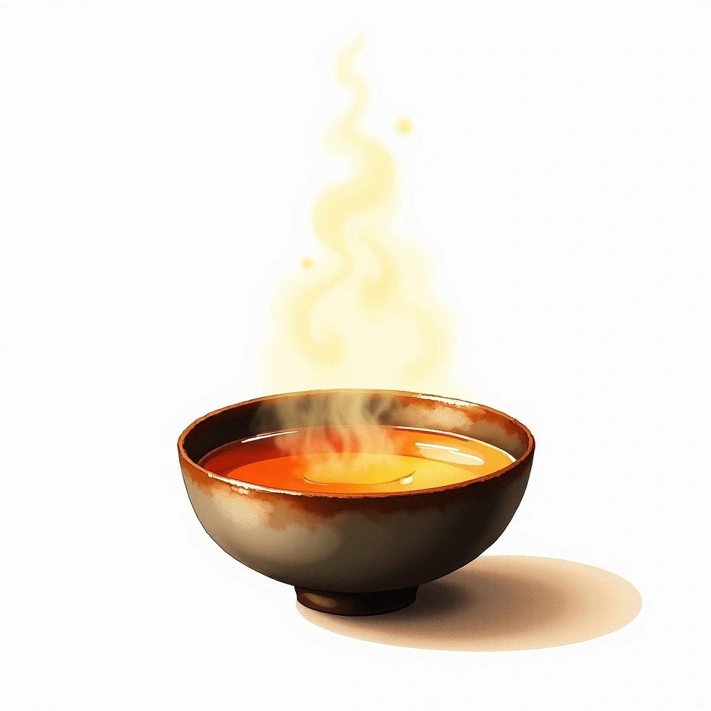 Atsukan (Hot) (熱燗) sake serving — watercolor illustration