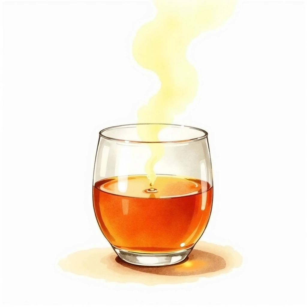 Hinatakan (Sunshine-warm) (日向燗) sake serving — watercolor illustration