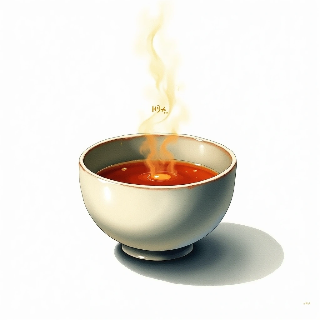 Hiya (Room temperature) (冷や) sake serving — watercolor illustration