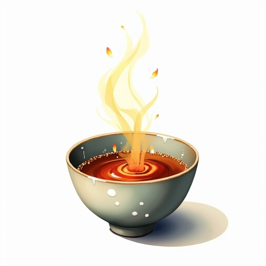 Jokan (Warm) (上燗) sake serving — watercolor illustration