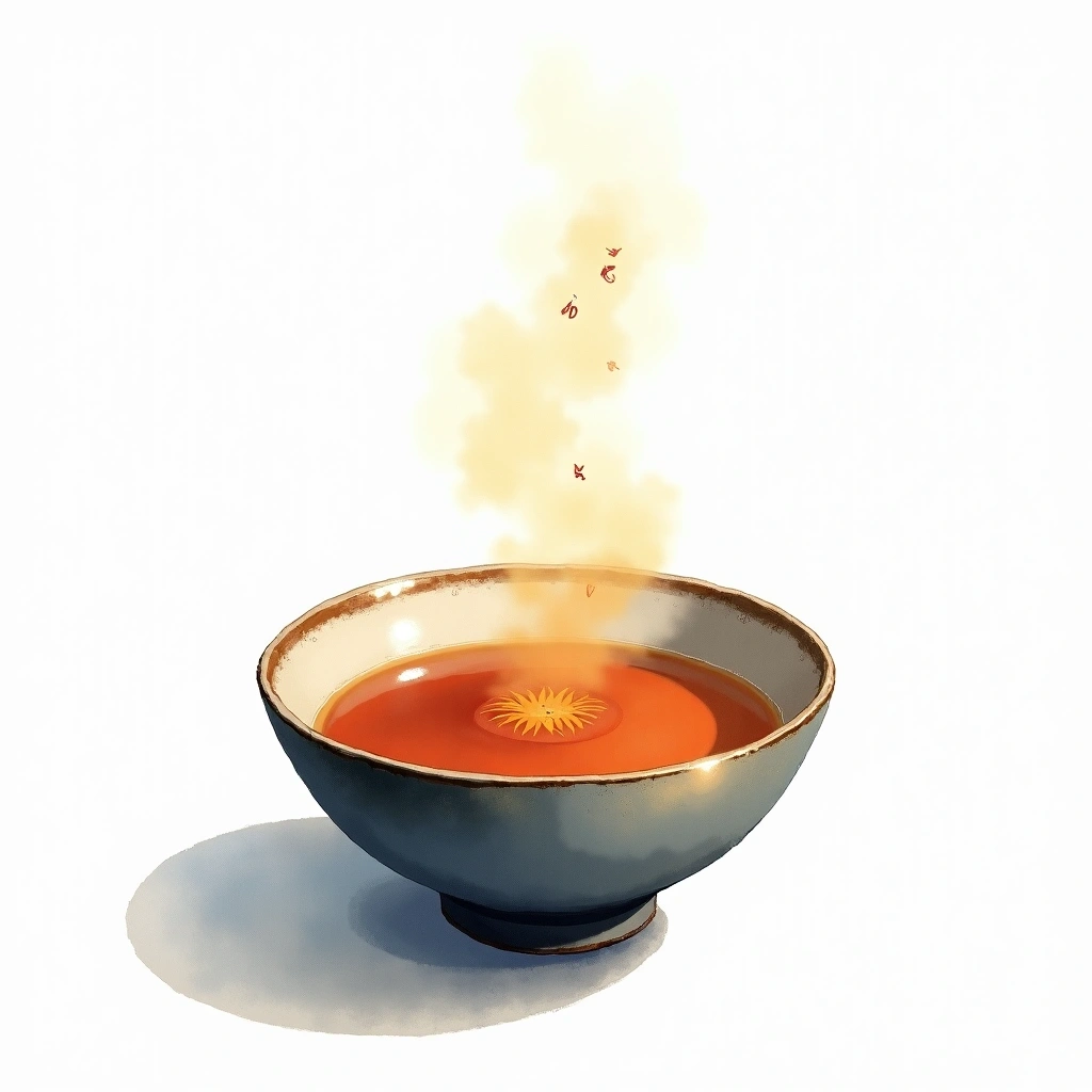 Nurukan (Lukewarm) (ぬる燗) sake serving — watercolor illustration